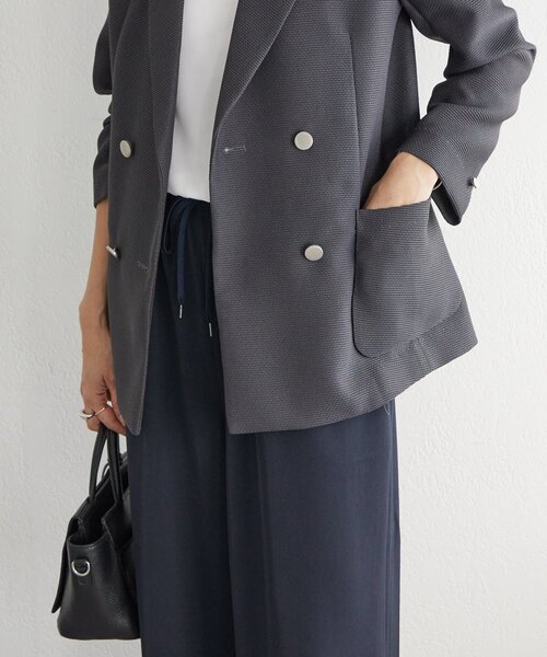 LIVETART（リヴェタート）の「《LIVETART》ボンディングメッシュジャケット（テーラードジャケット・レディース・グレー/ネイビー・FREE）」の18枚目の写真