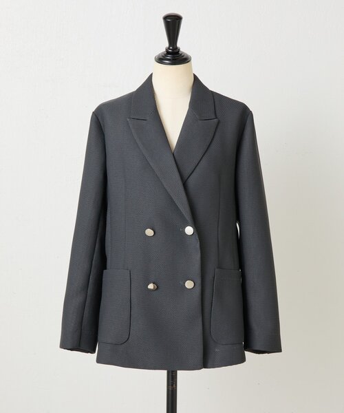 LIVETART（リヴェタート）の「《LIVETART》ボンディングメッシュジャケット（テーラードジャケット・レディース・グレー/ネイビー・FREE）」の19枚目の写真