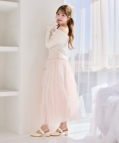 one after another NICE CLAUP(ワンアフターアナザーナイスクラップ)の「イレヘムチュールスカート(スカート・レディース・チャコールグレー/アイボリー/ライトピンク・FREE)」の13枚目の写真