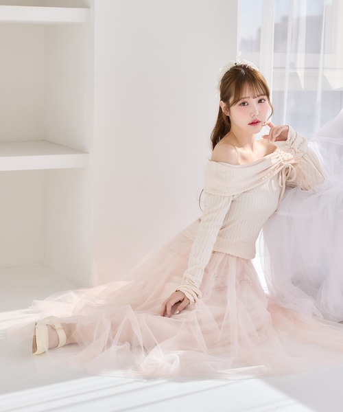 one after another NICE CLAUP(ワンアフターアナザーナイスクラップ)の「イレヘムチュールスカート(スカート・レディース・チャコールグレー/アイボリー/ライトピンク・FREE)」の18枚目の写真