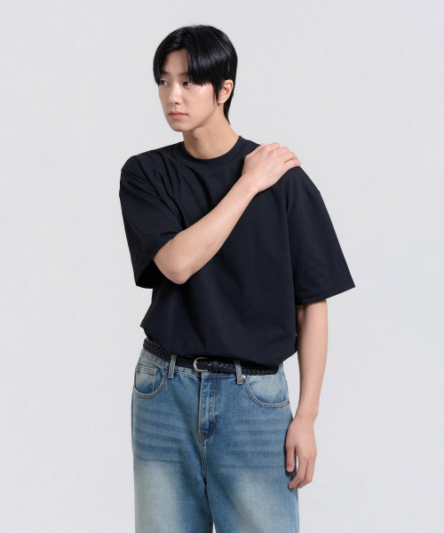 CREEDMENS(クリードマンズ)の「リサイクルスリット半袖Tシャツ (ブラック)(Tシャツ/カットソー・メンズ・ブラック・M/L/XL)」の1枚目の写真