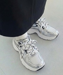 histoire（イストワール）の「3.5cmUP 軽量厚底 ボリュームソールスニーカー オールシーズン メタリック シルバー（スニーカー）」