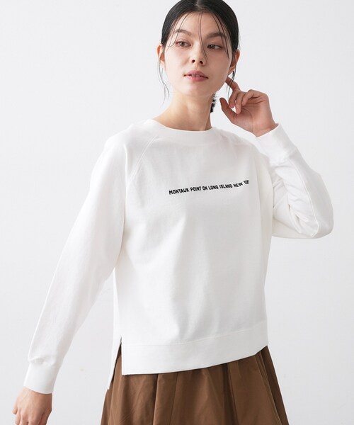 Dessin（デッサン）の「【洗える】ラグラン切り替えミニロゴカットソー（Tシャツ/カットソー・レディース・ネイビー/グレー/ホワイト系・00/01/02/03）」の4枚目の写真