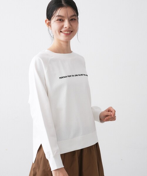 Dessin（デッサン）の「【洗える】ラグラン切り替えミニロゴカットソー（Tシャツ/カットソー・レディース・ネイビー/グレー/ホワイト系・00/01/02/03）」の5枚目の写真