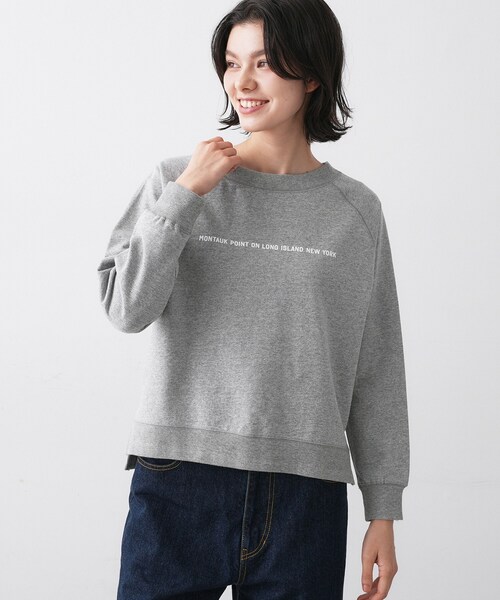 Dessin（デッサン）の「【洗える】ラグラン切り替えミニロゴカットソー（Tシャツ/カットソー・レディース・ネイビー/グレー/ホワイト系・00/01/02/03）」の9枚目の写真