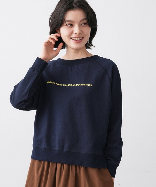 Dessin（デッサン）の「【洗える】ラグラン切り替えミニロゴカットソー（Tシャツ/カットソー・レディース・ネイビー/グレー/ホワイト系・00/01/02/03）」の12枚目の写真