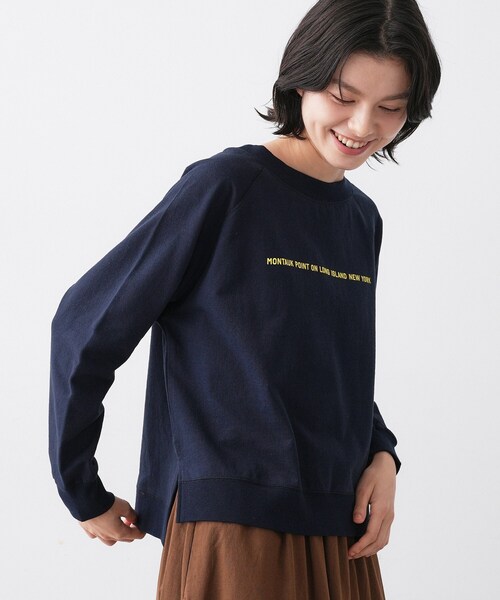 Dessin（デッサン）の「【洗える】ラグラン切り替えミニロゴカットソー（Tシャツ/カットソー・レディース・ネイビー/グレー/ホワイト系・00/01/02/03）」の13枚目の写真