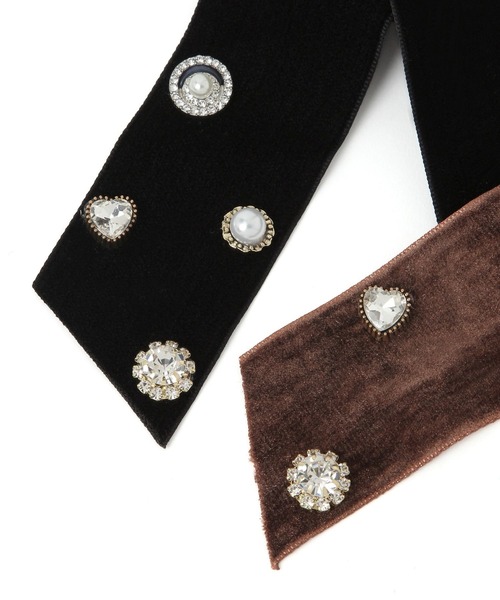 niko and...（ニコアンド）の「ベロアビジューリボンヘアクリップ（バレッタ/ヘアクリップ・レディース・ブラック/ブラウン・0）」の5枚目の写真