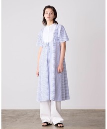pin tuck bosom embroidery one-piece（シャツワンピース）｜Marilyn