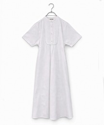 pin tuck bosom embroidery one-piece