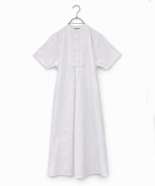 Marilyn Moon（マリリンムーン）の「pin tuck bosom embroidery one-piece（シャツワンピース・レディース・ホワイト×ブルー/ブラック/ネイビー/サックスブルー/ホワイト・FREE）」の3枚目の写真