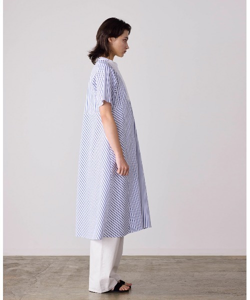 Marilyn Moon（マリリンムーン）の「pin tuck bosom embroidery one-piece（シャツワンピース・レディース・ホワイト×ブルー/ブラック/ネイビー/サックスブルー/ホワイト・FREE）」の12枚目の写真