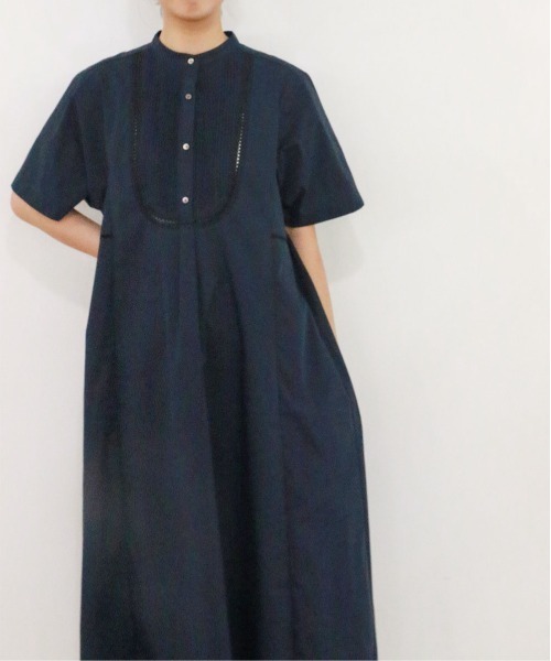 Marilyn Moon（マリリンムーン）の「pin tuck bosom embroidery one-piece（シャツワンピース・レディース・ホワイト×ブルー/ブラック/ネイビー/サックスブルー/ホワイト・FREE）」の21枚目の写真