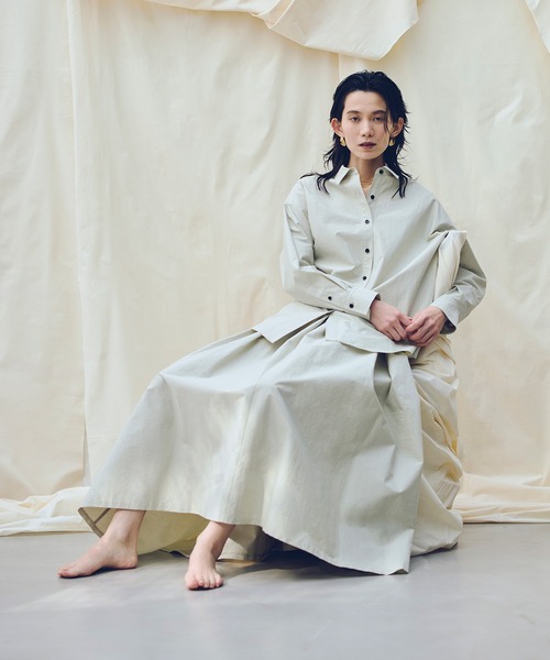 allureville（アルアバイル）の「【ATELIER Line】タイプライターイレギュラータックスカート（スカート・レディース・オフホワイト/ベージュ/ブラック・1/2）」の8枚目の写真