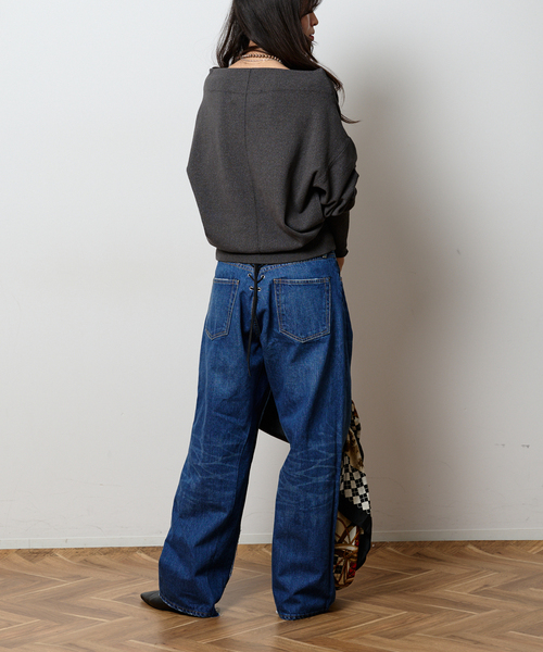 Bonum(ボナム)の「レースアップデニムパンツ(デニムパンツ・レディース・チャコールグレー/コバルトブルー/ネイビー・28/30)」の20枚目の写真