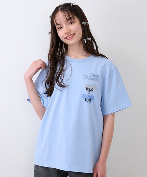 ナルミヤキャラクターズ(ナルミヤキャラクターズ)の「ミントくんキラキラストーンTシャツ(Tシャツ/カットソー・レディース・サックスブルー・F)」の3枚目の写真