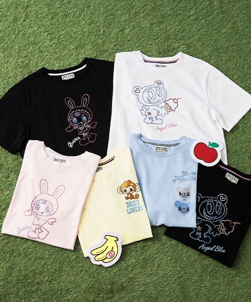 ナルミヤキャラクターズ(ナルミヤキャラクターズ)の「ミントくんキラキラストーンTシャツ(Tシャツ/カットソー・レディース・サックスブルー・F)」の6枚目の写真