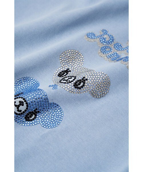 ナルミヤキャラクターズ(ナルミヤキャラクターズ)の「ミントくんキラキラストーンTシャツ(Tシャツ/カットソー・レディース・サックスブルー・F)」の14枚目の写真