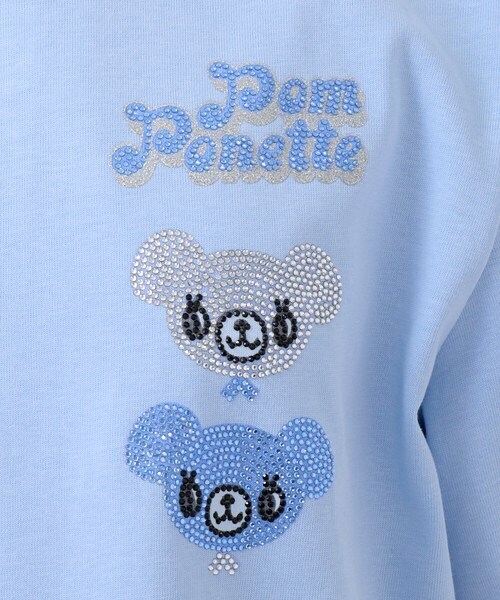 ナルミヤキャラクターズ(ナルミヤキャラクターズ)の「ミントくんキラキラストーンTシャツ(Tシャツ/カットソー・レディース・サックスブルー・F)」の15枚目の写真