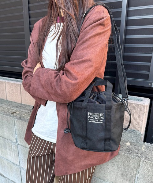 FREDRIK PACKERS（フレドリックパッカーズ）の「【FREDRIK PACKERS】1000D DRAWSTRING TOTE MINI（トートバッグ・レディース・レオパード/ブラック・FREE）」の3枚目の写真