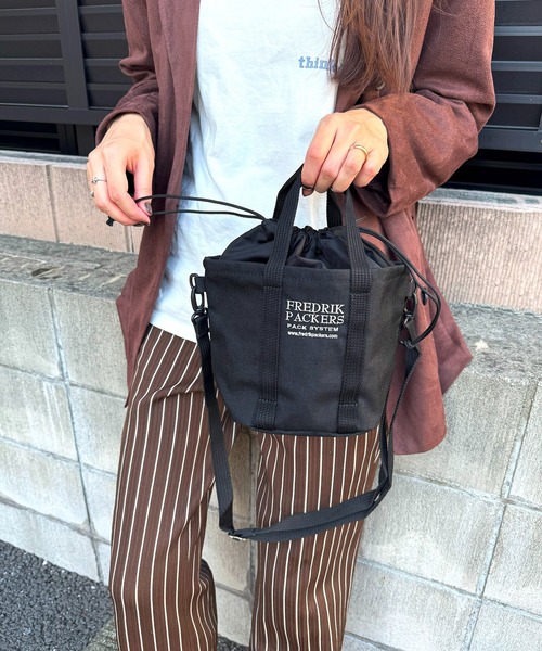 FREDRIK PACKERS（フレドリックパッカーズ）の「【FREDRIK PACKERS】1000D DRAWSTRING TOTE MINI（トートバッグ・レディース・レオパード/ブラック・FREE）」の4枚目の写真