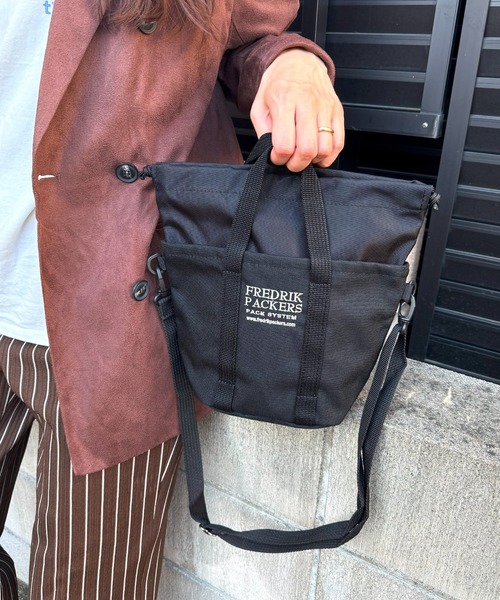 FREDRIK PACKERS（フレドリックパッカーズ）の「【FREDRIK PACKERS】1000D DRAWSTRING TOTE MINI（トートバッグ・レディース・レオパード/ブラック・FREE）」の5枚目の写真
