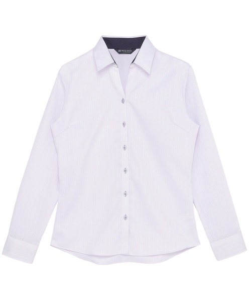 TOKYO SHIRTS(トウキョウシャツ)の「【超形態安定】 形態安定ノーアイロン スキッパー 長袖ビジネスワイシャツ(ビジネスシャツ・レディース・パープル・S/M/L/LL/XL)」の1枚目の写真