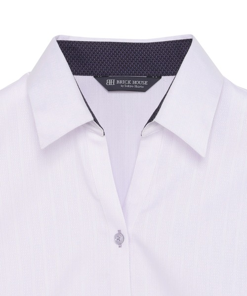 TOKYO SHIRTS(トウキョウシャツ)の「【超形態安定】 形態安定ノーアイロン スキッパー 長袖ビジネスワイシャツ(ビジネスシャツ・レディース・パープル・S/M/L/LL/XL)」の4枚目の写真