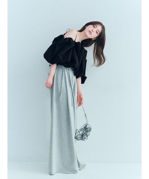 SNIDEL（スナイデル）の「フラワーバッグ（ハンドバッグ・レディース・シルバー/アイボリー/ブラウン・F）」の6枚目の写真