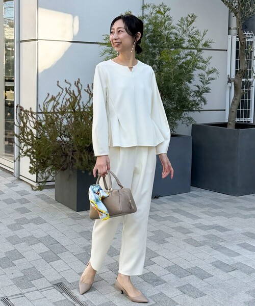 MICO COULIER（ミコクリエ）の「《セットアップ対応》サンディカットジョーゼットパンツ（その他パンツ・レディース・ネイビー/オフホワイト・36/38）」の4枚目の写真