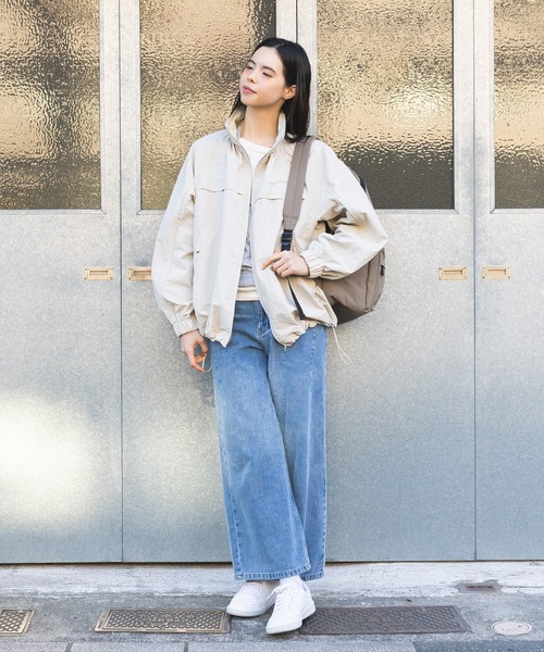 CRAFT STANDARD BOUTIQUE（クラフトスタンダードブティック）の「花粉防止／ギャザーヘムブルゾン◆（ブルゾン・レディース・ライトベージュ/ブラック・FREE）」の7枚目の写真