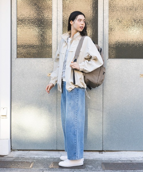 CRAFT STANDARD BOUTIQUE（クラフトスタンダードブティック）の「花粉防止／ギャザーヘムブルゾン◆（ブルゾン・レディース・ライトベージュ/ブラック・FREE）」の9枚目の写真