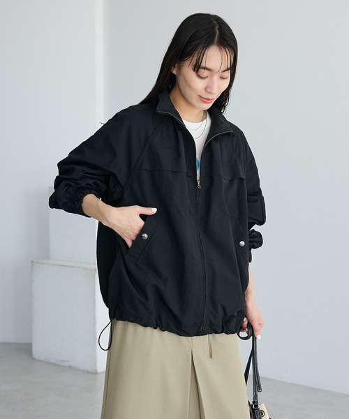 CRAFT STANDARD BOUTIQUE（クラフトスタンダードブティック）の「花粉防止／ギャザーヘムブルゾン◆（ブルゾン・レディース・ライトベージュ/ブラック・FREE）」の12枚目の写真