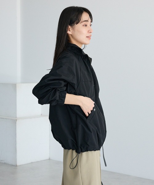 CRAFT STANDARD BOUTIQUE（クラフトスタンダードブティック）の「花粉防止／ギャザーヘムブルゾン◆（ブルゾン・レディース・ライトベージュ/ブラック・FREE）」の13枚目の写真