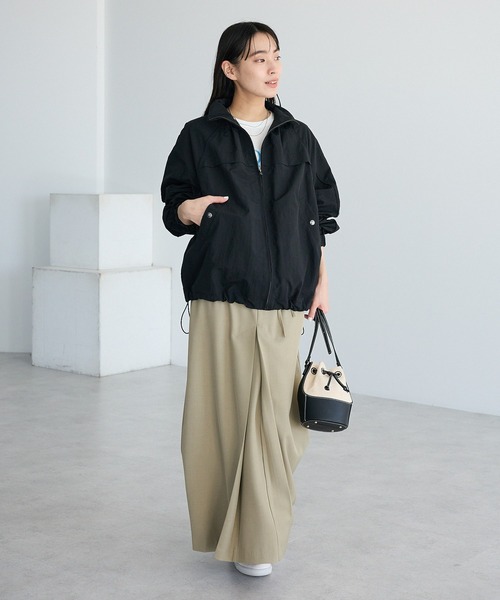 CRAFT STANDARD BOUTIQUE（クラフトスタンダードブティック）の「花粉防止／ギャザーヘムブルゾン◆（ブルゾン・レディース・ライトベージュ/ブラック・FREE）」の16枚目の写真