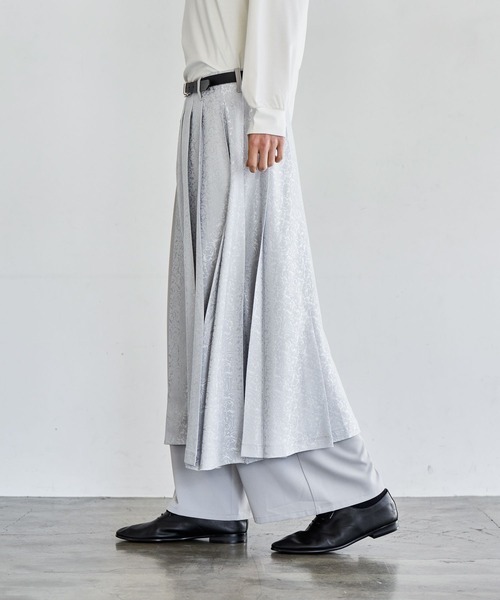 HARE（ハレ）の「●【SET UP対応】プリーツレイヤードパンツ(HARE)（その他パンツ・メンズ・ライトグレー/ブラック・SMALL/MEDIUM）」の5枚目の写真