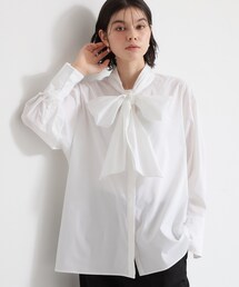 THE SHOP TK  | 【通勤・セレモニー】タックボウタイブラウス(シャツ/ブラウス)