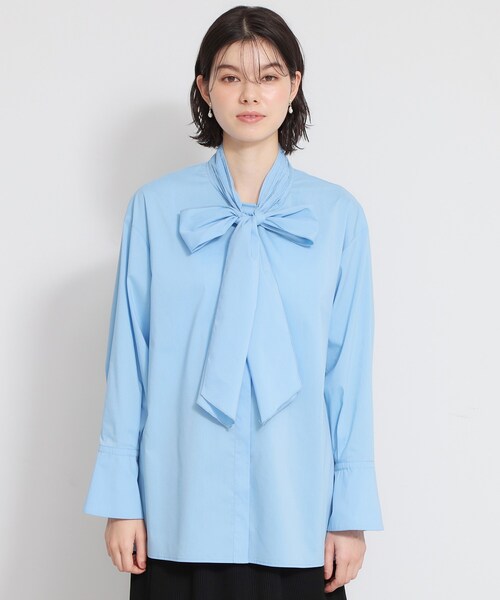 THE SHOP TK （ザ ショップ ティーケー ）の「【通勤・セレモニー】タックボウタイブラウス（シャツ/ブラウス・レディース・オフホワイト/ライトブルー・13/12）」の11枚目の写真