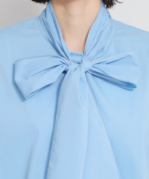 THE SHOP TK （ザ ショップ ティーケー ）の「【通勤・セレモニー】タックボウタイブラウス（シャツ/ブラウス・レディース・オフホワイト/ライトブルー・13/12）」の14枚目の写真