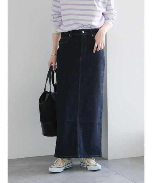Te chichi（テチチ）の「デニムトラペーズスカート（スカート・レディース・サックスブルー/ネイビー・S/M）」の2枚目の写真