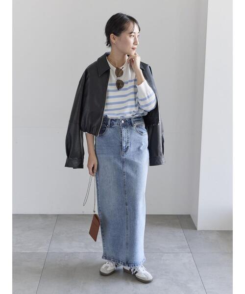 Te chichi（テチチ）の「デニムトラペーズスカート（スカート・レディース・サックスブルー/ネイビー・S/M）」の4枚目の写真