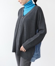 Three Four Time（スリーフォータイム）の「デニムコンビＶZIPブルゾン（ブルゾン）」