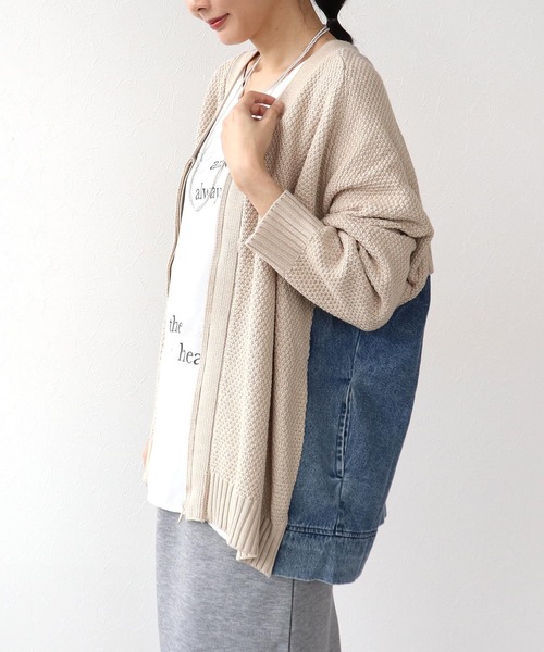 Three Four Time（ｽﾘｰﾌｫｰﾀｲﾑ）の「デニムコンビＶZIPブルゾン（ブルゾン・レディース・ベージュ/チャコールグレー・FREE）」の10枚目の写真