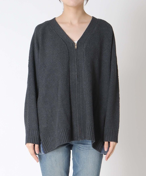 Three Four Time（ｽﾘｰﾌｫｰﾀｲﾑ）の「デニムコンビＶZIPブルゾン（ブルゾン・レディース・ベージュ/チャコールグレー・FREE）」の14枚目の写真