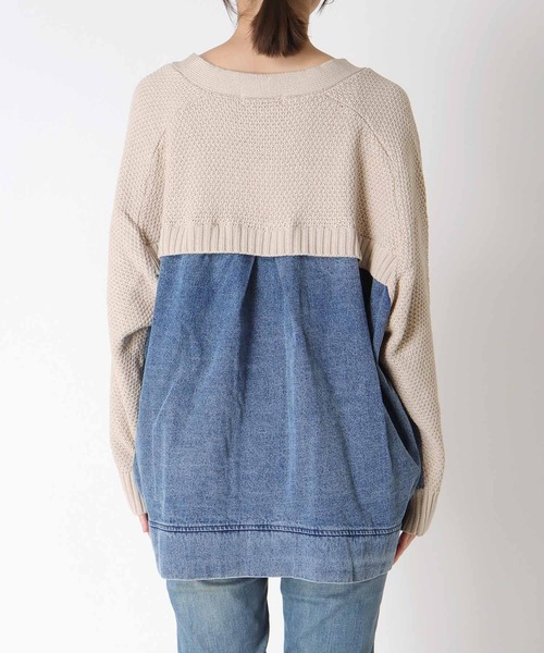 Three Four Time（ｽﾘｰﾌｫｰﾀｲﾑ）の「デニムコンビＶZIPブルゾン（ブルゾン・レディース・ベージュ/チャコールグレー・FREE）」の19枚目の写真