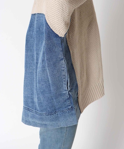 Three Four Time（ｽﾘｰﾌｫｰﾀｲﾑ）の「デニムコンビＶZIPブルゾン（ブルゾン・レディース・ベージュ/チャコールグレー・FREE）」の22枚目の写真