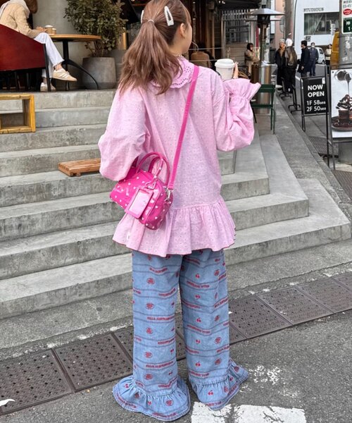 HELLO.SANFRANCISCO（ハローサンフランシスコ）の「【HELLO.SANFRANCISCO/ハローサンフランシスコ】ハートプリントエナメルミニボストンBAG（ボストンバッグ・レディース・イエロー/ピンク/ホワイト・ONE SIZE）」の9枚目の写真