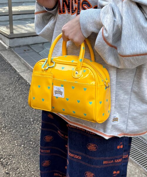 HELLO.SANFRANCISCO（ハローサンフランシスコ）の「【HELLO.SANFRANCISCO/ハローサンフランシスコ】ハートプリントエナメルミニボストンBAG（ボストンバッグ・レディース・イエロー/ピンク/ホワイト・ONE SIZE）」の14枚目の写真