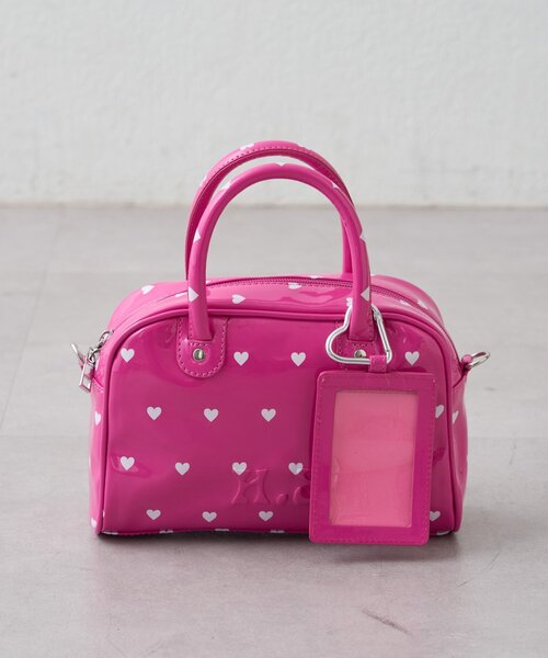 HELLO.SANFRANCISCO（ハローサンフランシスコ）の「【HELLO.SANFRANCISCO/ハローサンフランシスコ】ハートプリントエナメルミニボストンBAG（ボストンバッグ・レディース・イエロー/ピンク/ホワイト・ONE SIZE）」の16枚目の写真