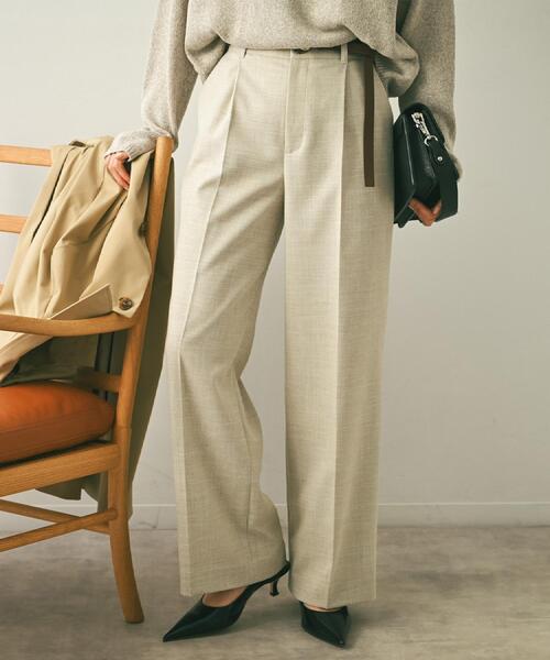 UNTITLED(アンタイトル)の「シャンブレーワイドパンツ(その他パンツ・レディース・ライトブルー/ライトベージュ・50/48/46/44/42/04/03/02/01/00)」の1枚目の写真